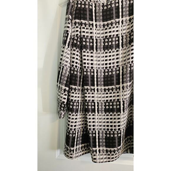 Thakoon for Design Nation Dress Size M Black Grey White Mini Long Sleeve - Picture 10 of 13